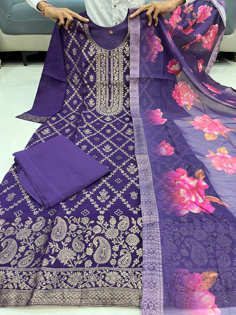 Banarasi Silk Style Readymade Suit Set