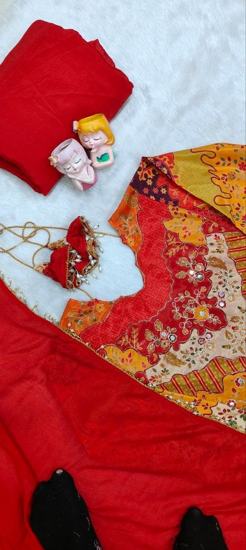 Premium Chinon Silk Kurta Sharara Set with Dupatta