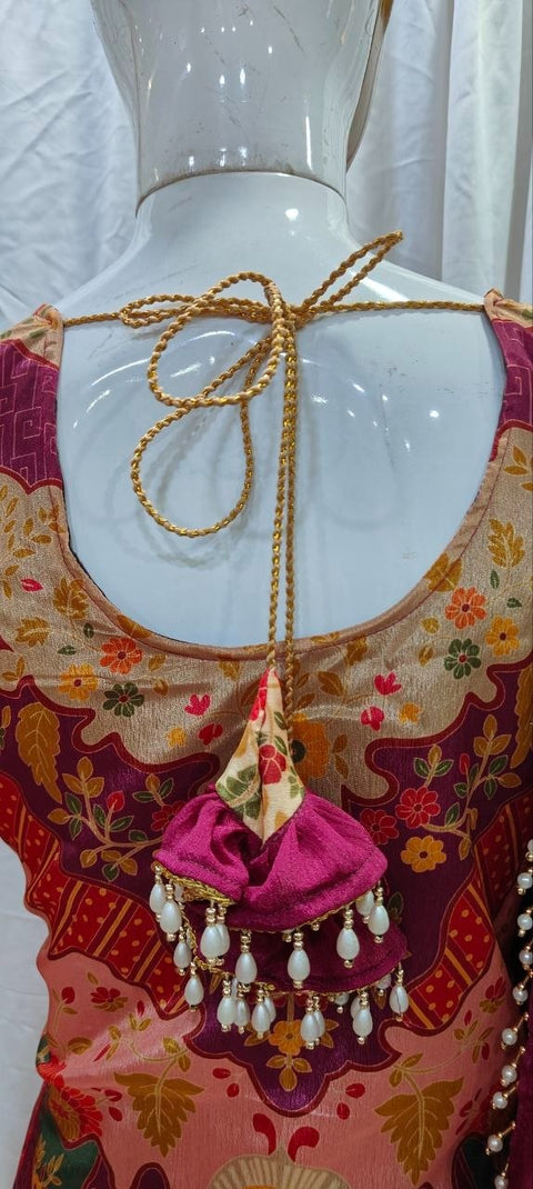 Premium Chinon Silk Kurta Sharara Set with Dupatta