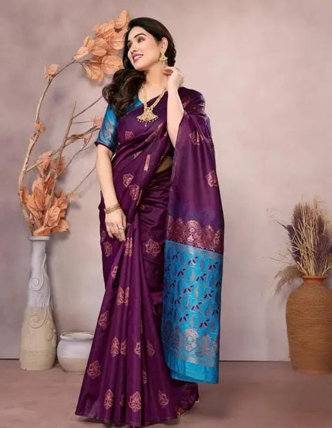 SOFT LICHI SILK SAREE WITH JACQUARD WORK