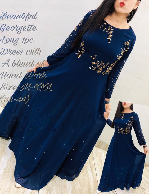 Printed Rayon Blend Stitched Anarkali Gown