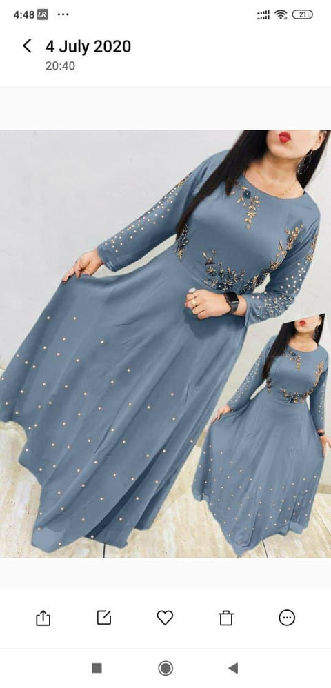 Printed Rayon Blend Stitched Anarkali Gown
