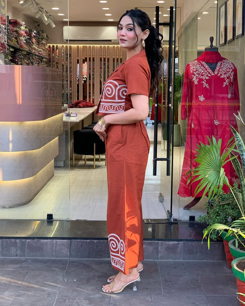 Top & Bottom Cord suit With Embroidery Work