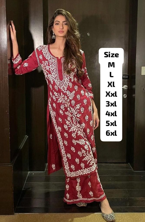 HEAVY REYON COTTON KURTI WITH PANT