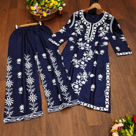 HEAVY REYON COTTON KURTI WITH PANT