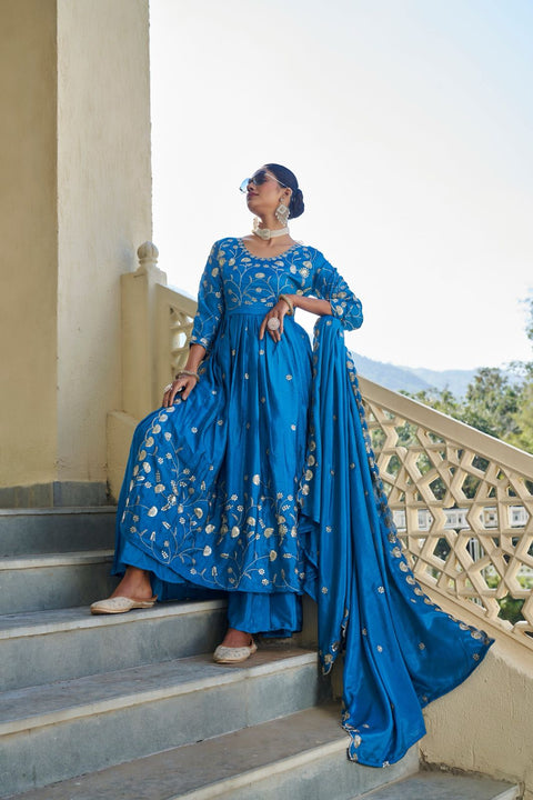 Chikan Kari Cotton Kurti And Georgette Sarara Suit
