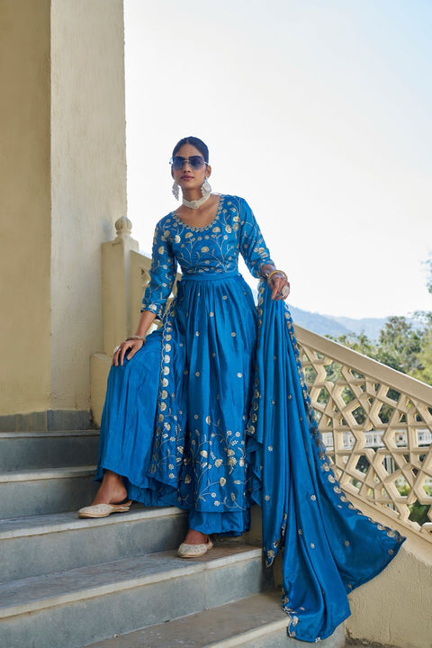 Chikan Kari Cotton Kurti And Georgette Sarara Suit