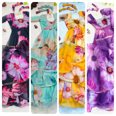 Stylish Desginger Comfortable Fit Daily Wear Printed Georgette Anarkali gown