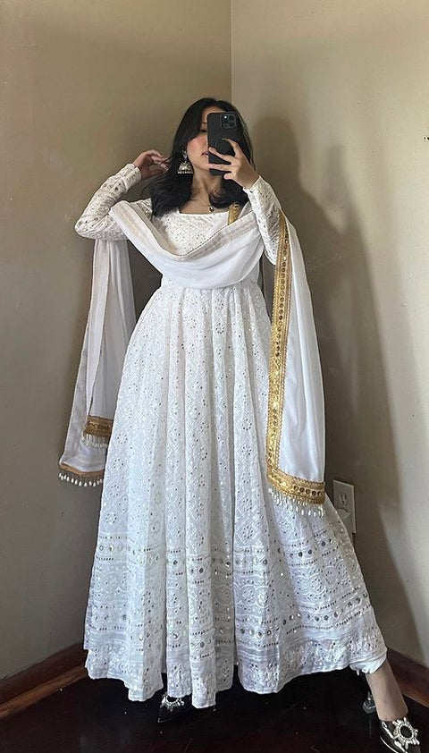 Printed Rayon Blend Stitched Anarkali Gown