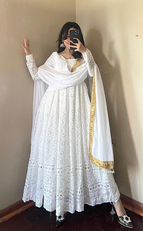 Printed Rayon Blend Stitched Anarkali Gown