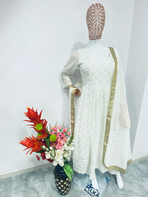 Printed Rayon Blend Stitched Anarkali Gown