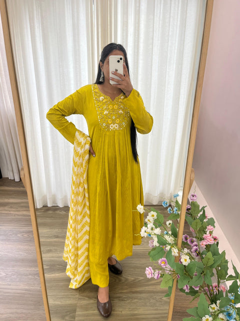 Beautiful Anarkali Gown With Pant and Dupatta