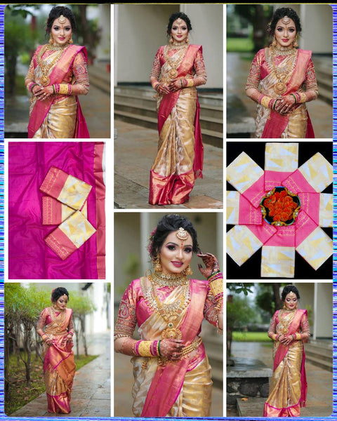 Beautiful Lichi Silk Organic Banarasi Saree