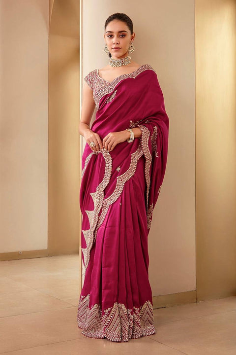 beautiful  Saree for wedding on premium Soft Vichitra  Silk