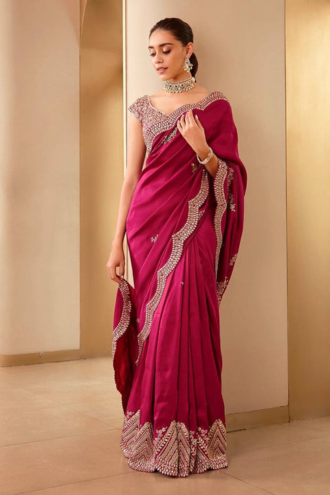 beautiful  Saree for wedding on premium Soft Vichitra  Silk