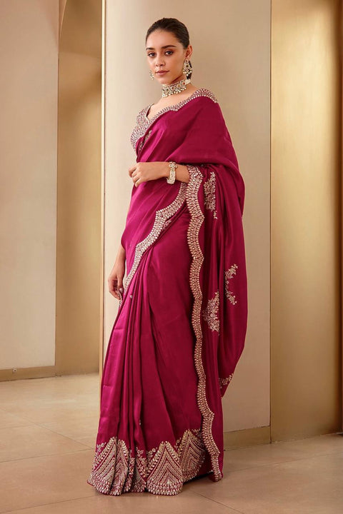 beautiful  Saree for wedding on premium Soft Vichitra  Silk