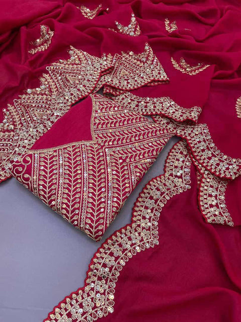 beautiful  Saree for wedding on premium Soft Vichitra  Silk