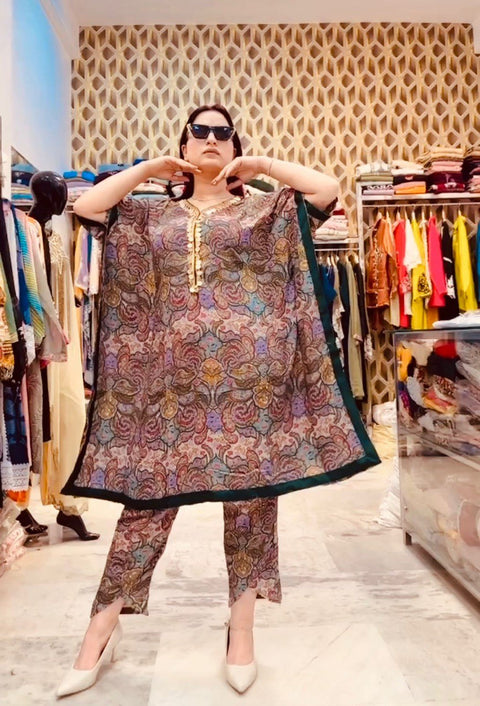 Multi Color Digital Printed Kaftan Style Salwar Suit