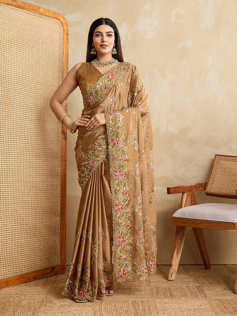 Party Wear Soft Rangoli  Silk Saree