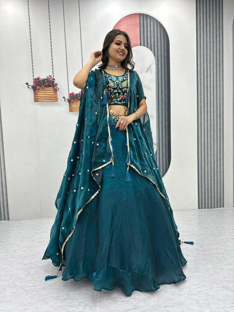 New Heavy Embroidery Thread & Sequence Work with lehenga choli and dupatta