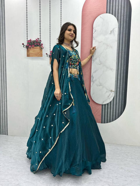 New Heavy Embroidery Thread & Sequence Work with lehenga choli and dupatta