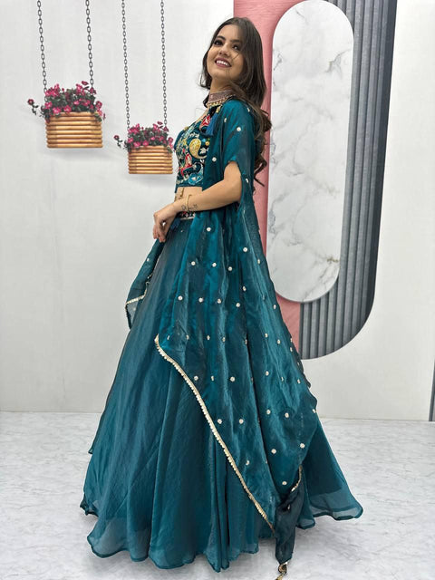 New Heavy Embroidery Thread & Sequence Work with lehenga choli and dupatta