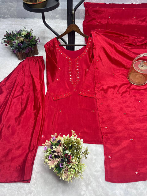 3 PIECE KURTI WITH TRENDING FARSI SALWAR AND BEAUTIFUL DUPATTA