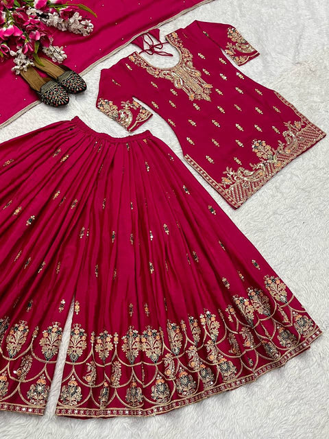 New Designer Party Wear Look Top , Sharara  and Dupatta