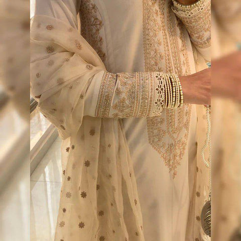 Heavy Soft Chanderi Silk With With Embroidery Sequence Work Top-Bottom And Dupatta Set