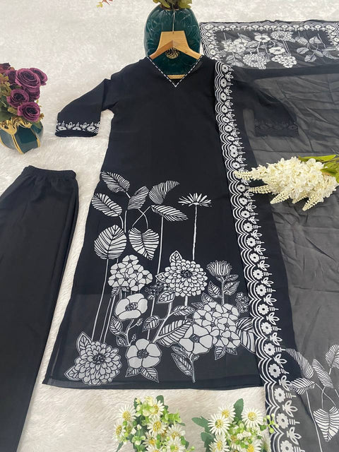 New Designers Kurti Pent Dupatta Set