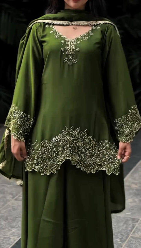 New Designer Party Wear Look Top Plazzo and Dupatta