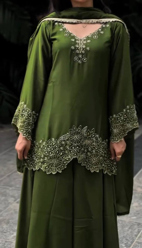 New Designer Party Wear Look Top Plazzo and Dupatta