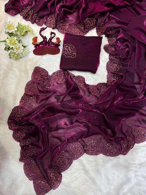 New  trending Handwork Designer Saree