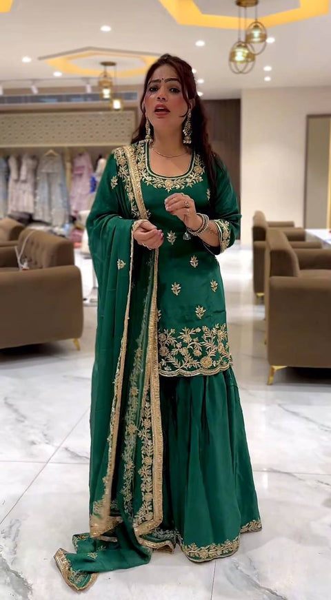 New Designer Party Wear Look Top , Sharara Plazzo  and Dupatta