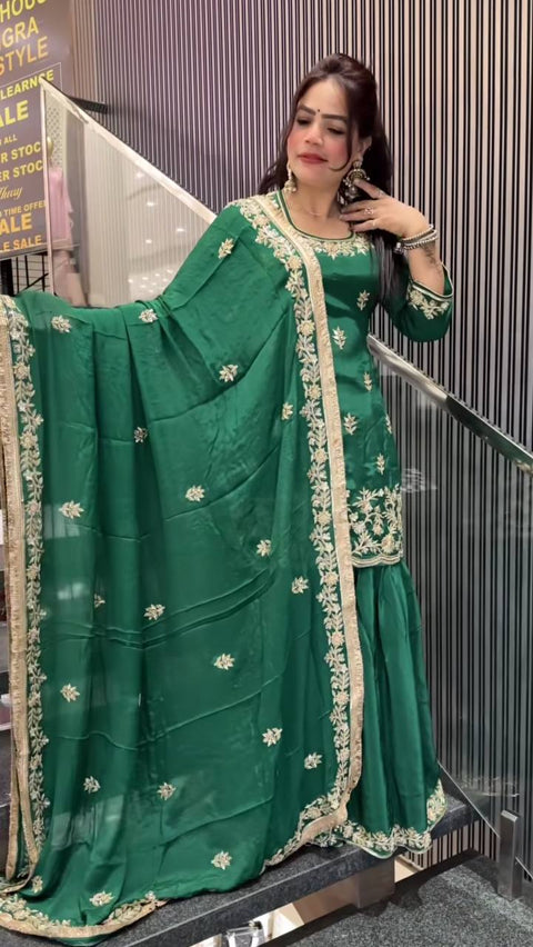 New Designer Party Wear Look Top , Sharara Plazzo  and Dupatta