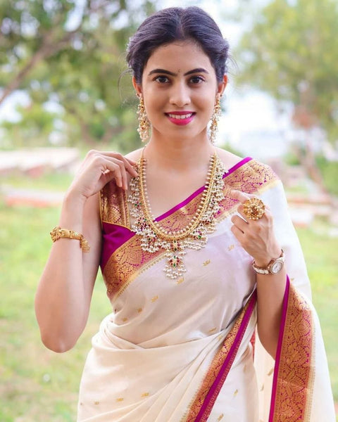 Banarasi Soft Lichi Silk Saree Beautiful Jacquard Rich Pallu Design