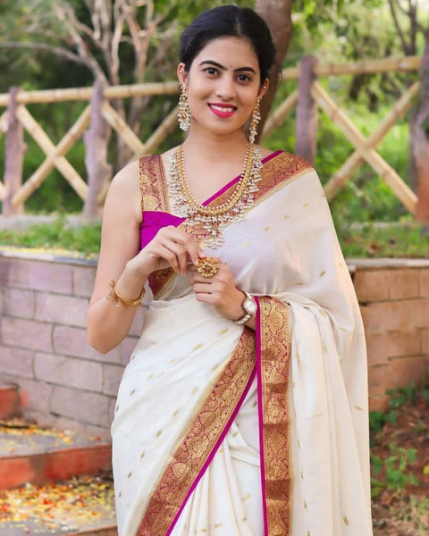 Banarasi Soft Lichi Silk Saree Beautiful Jacquard Rich Pallu Design