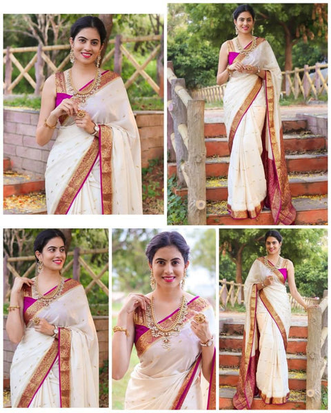 Banarasi Soft Lichi Silk Saree Beautiful Jacquard Rich Pallu Design
