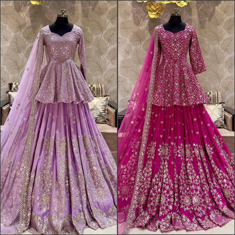 Women's Embellished Embroidered Georgette Suits & Dress Materials