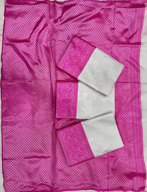 soft lichi silk banarasi jacquard saree