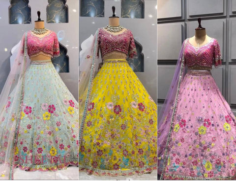 Attractive Yellow Heavy Real Mirror Sequence Embroidery Work Ready To Wear Bridal Lehenga Choli With Dupatta