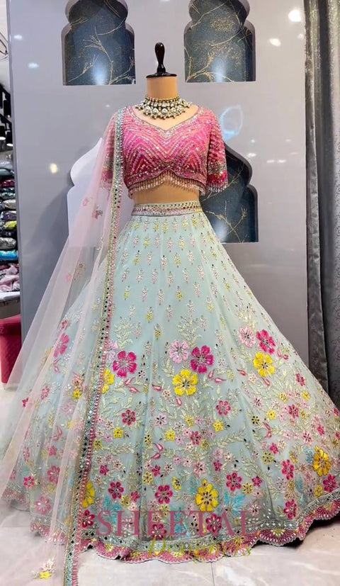 Attractive Yellow Heavy Real Mirror Sequence Embroidery Work Ready To Wear Bridal Lehenga Choli With Dupatta