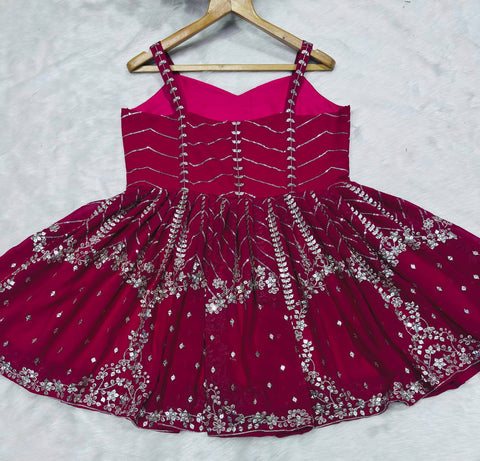 New Premium Sharara Pink SlitSuit Set