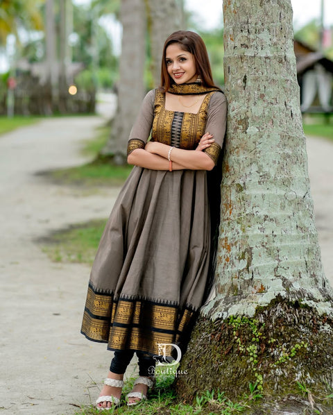 NEW ARIVELLS PURE CHANDERI 3 PIECE SUIT SET