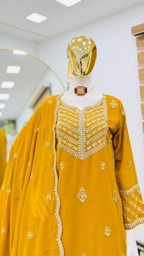 New Designer Party Top Pallazo & Dupatta Set