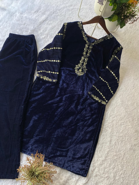New Beautiful VELVET DESIGNER WEAR CO-ORD SET