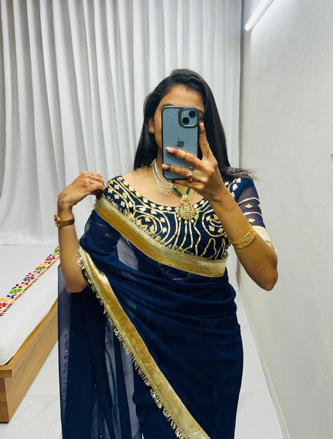 New Premium LaunchOriginal Hand Charkhi Gotta PattiSaree