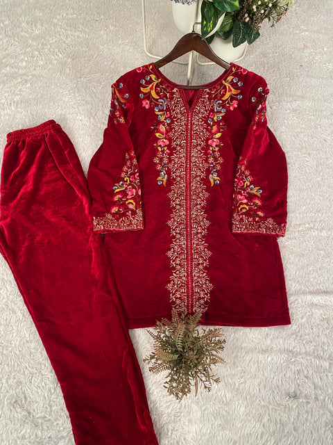 New WINTER SEASON IN VELVET DESIGNER WEAR CO-ORD SET