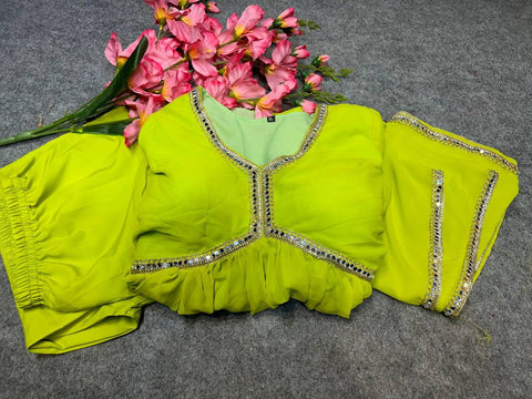 New Premium Attractive Party Wear gorget with Original Mirror Gown