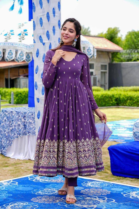 New Designer Party Gown & Dupatta Set